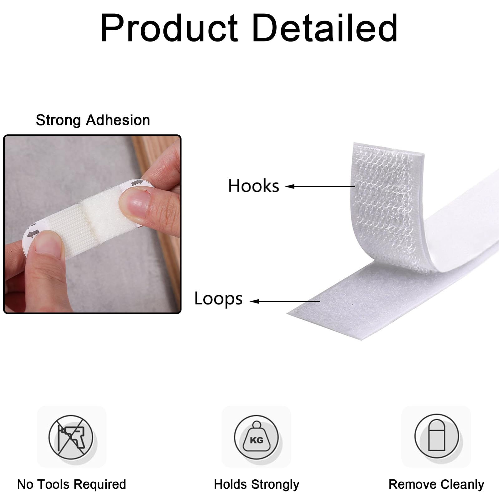 Picture Hanging Strips Heavy Duty, Hanging Hooks Strips No Nails Picture Hooks for Pictures Frames - Image 3