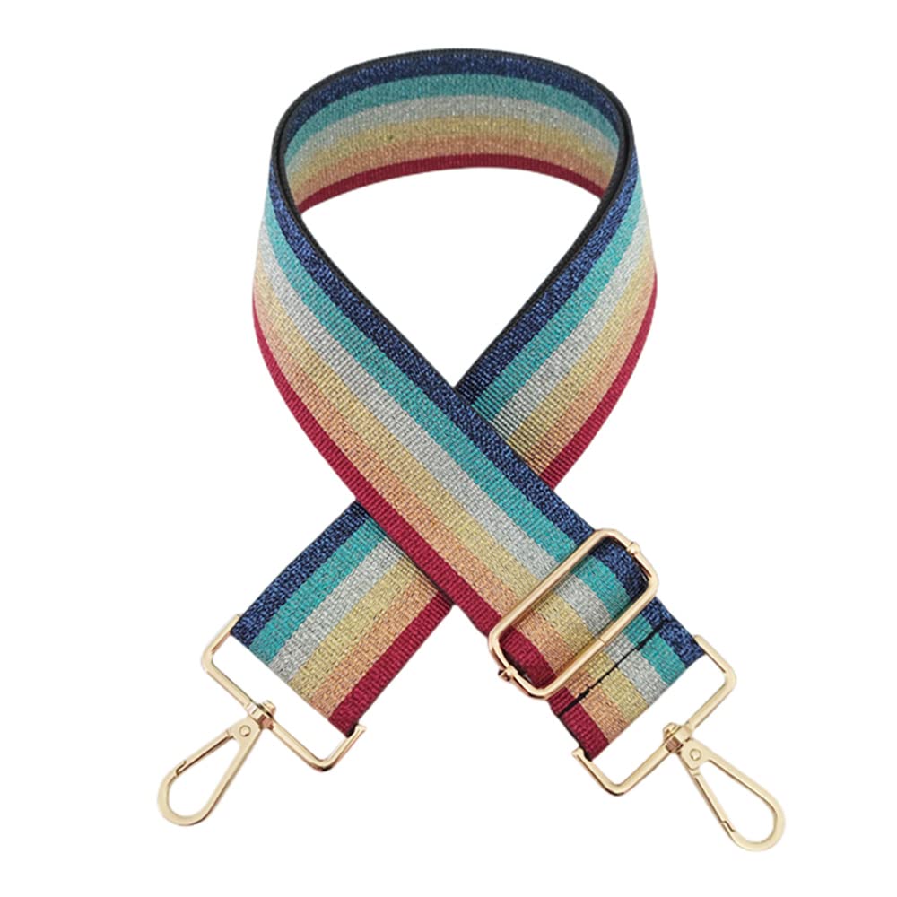 ZOONAI Replacement Belt Stripe Wide Shoulder Bag Strap Adjustable Handbag Purse Strap (Rainbow)