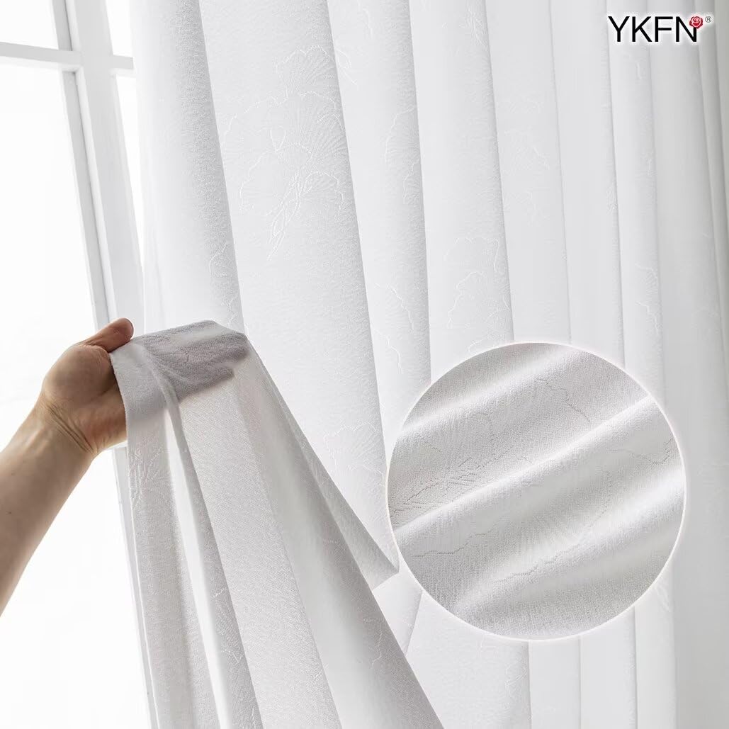 Amazon｜YKFN レースカーテン 透けない 1枚 190cm丈 180cm幅 ミラー