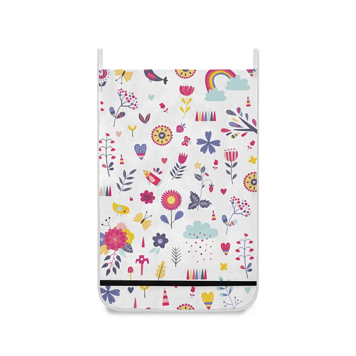 Bolsa para ropa sucia, para niños, con ganchos para la pared, diseño de flores y flores