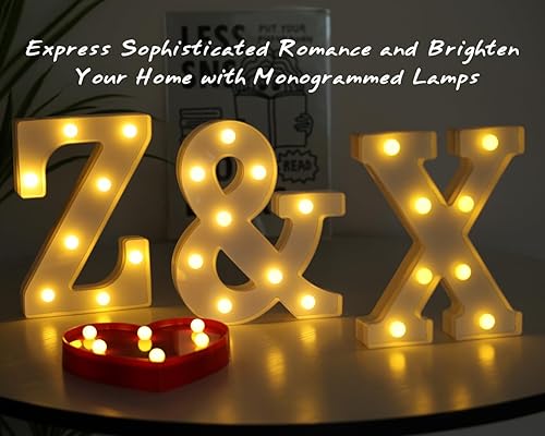 Miniatura 155 de Letras iluminadas, letras con luces LED de 26 alfabetos, letras iluminadas decorativas, letras de marquesina LED que funcionan con pilas para Luz