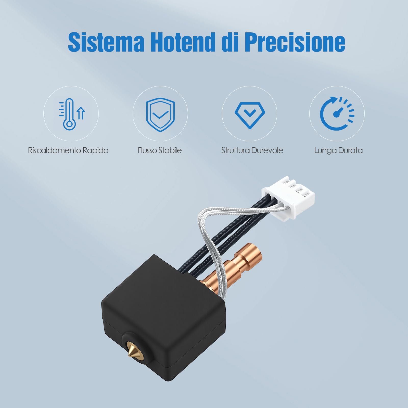 Kit Hotend per Anycubic Kobra S1 e Kobra S1 Combo, Hotend di Ricambio Migliorato con Ugello in Ottone da 0,4 mm, Riscaldamento Rapido ed Estrusione Stabile – Accessori per Stampanti 3D