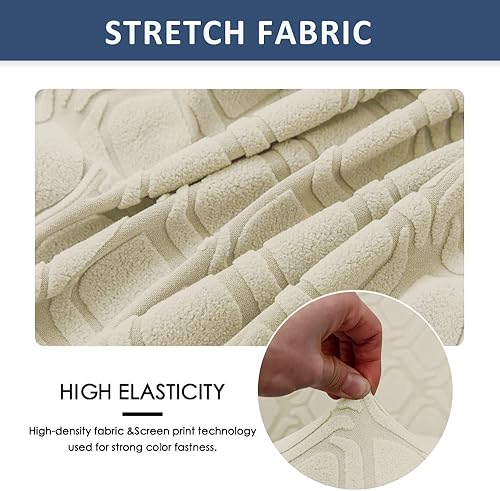 Miniatura 3 de NILUOH Funda para silla de club, 2 piezas, de tela jacquard, elástica, para silla de bañera, fundas redondas antideslizantes para sillón con parte