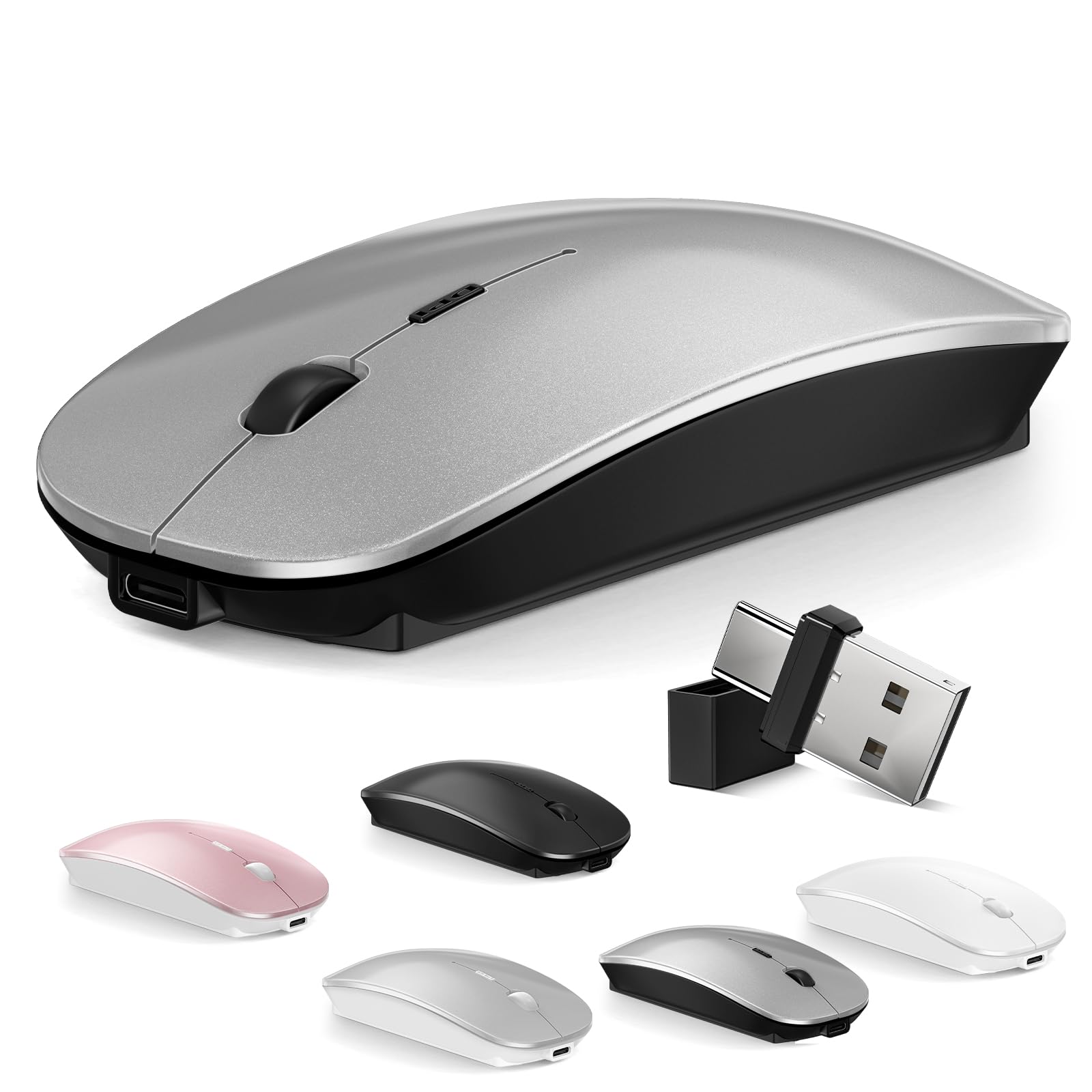 Photo 1 of Mouse for MacBook Wireless Bluetooth Mice Laptop Mac Pro PC iPad Dual Mode