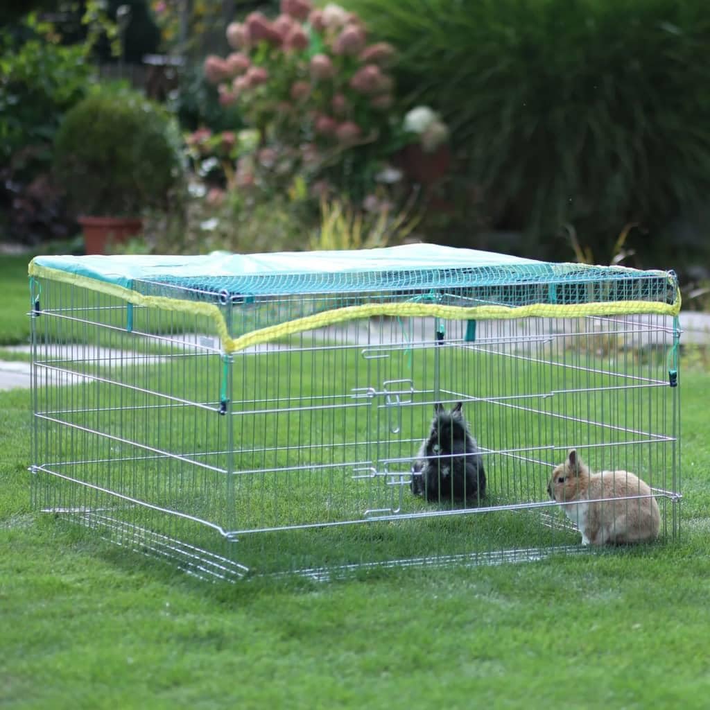 Kerbl Pet Freigehege mit Ausbruchsperre, 115 x 115 x 65 cm, mit Sonnenschutzabdeckung, seitlicher Türe, langlebig