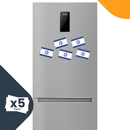 Miniatura 5 de Magnet Me Up Calcomanía magnética de bandera israelí, 4 x 6 pulgadas, paquete de 5, azul y blanco, imán automotriz resistente para automóvil,