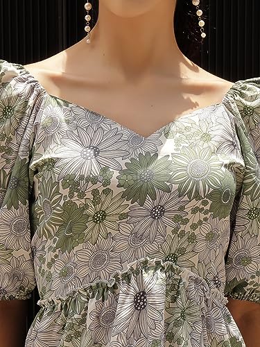 Image of OOMPH! Women's Crepe Fit and Flare Knee-Length Dress