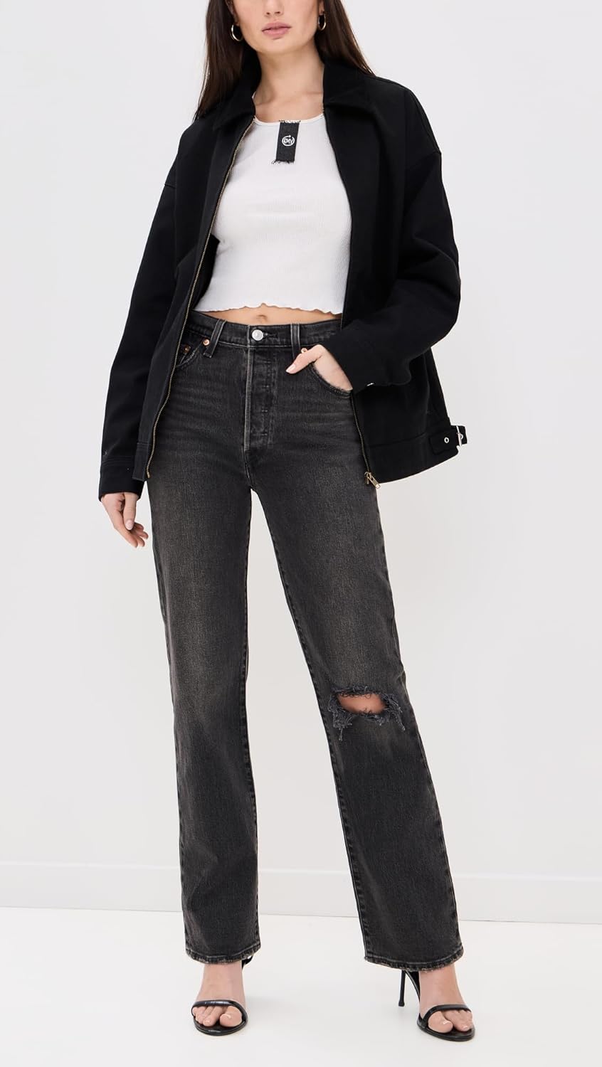 Levi's Womens Ribcage Full Length Jeans - Image 5