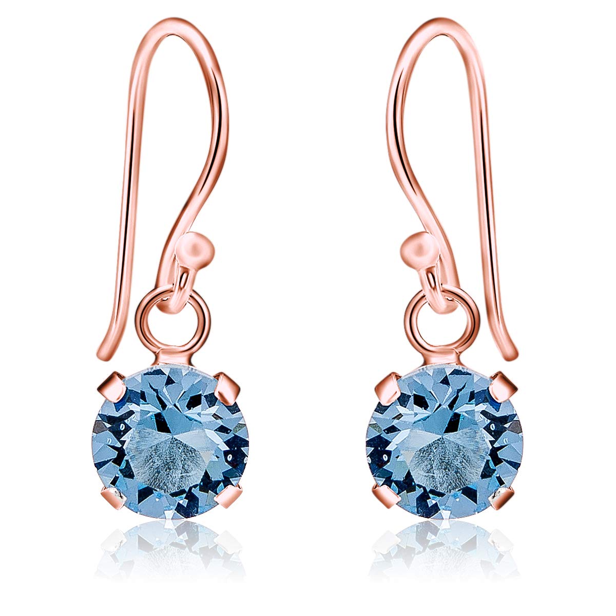 MARLÉNE - Orecchini pendenti con foglie oro rosa e Swarovski rosa - Elisabetta Sebastio