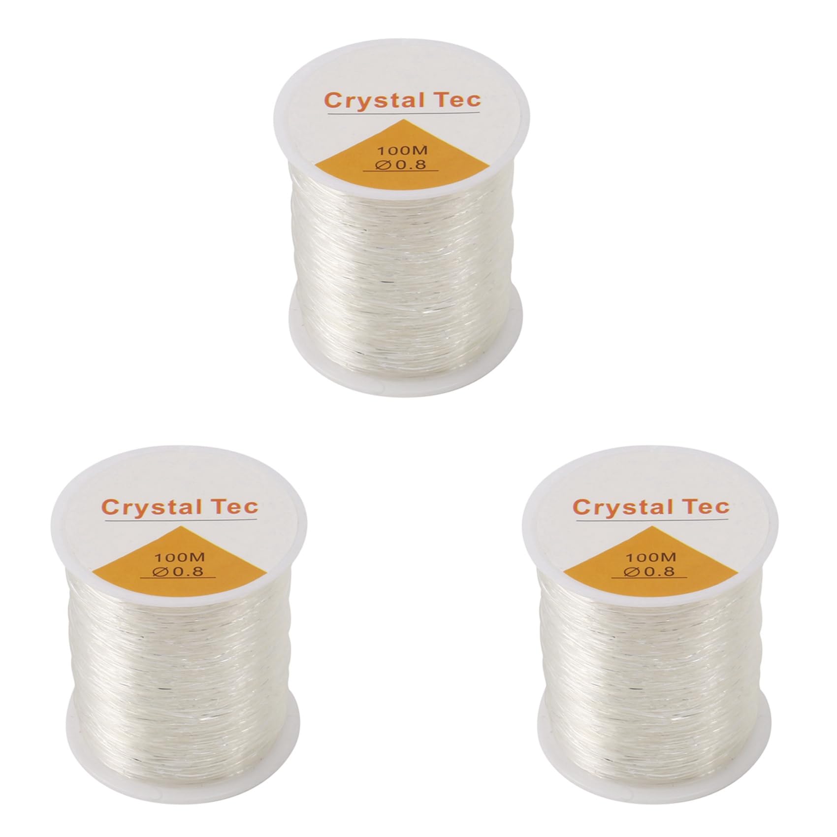 Hndhbfgrt 2pcs 0.8mm Clear Bead Cord Crystal Elastic Stretchy Bracelet String for Jewelry Making Bracelet Beading Thread 0.8mm