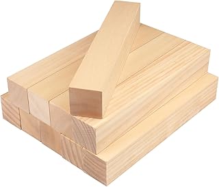 10 Pack Basswood Carving Blocks, 8x2x2 Inches Basswood Blocks for Beginner to Advanced Carvers, Ideal for DIY Projects and Gifts, Soft and Smooth, Easy Whittling and Carving,by GNIEMCKIN
