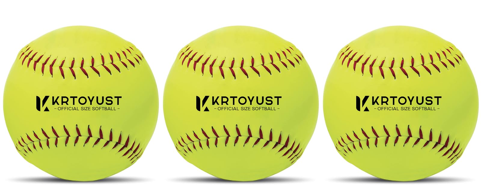 KRTOYUST® Softballball, 27,9 cm und 30,5 cm, offizielle Größe, ideal für Übungstraining, entspricht den offiziellen Größen- und Gewichtsstandards