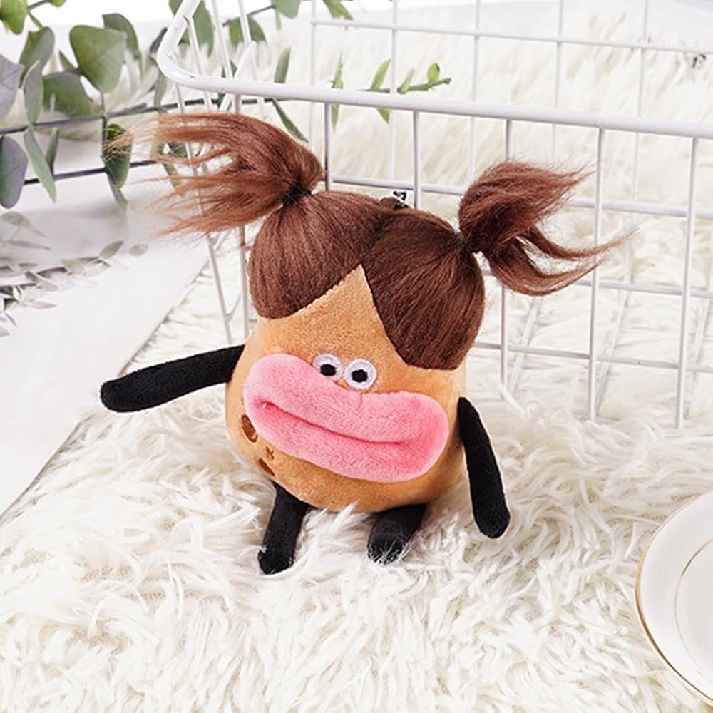 Amazon.co.jp: [OSSIL] 面白いポテト人形 キーホルダー 髪を揚げた