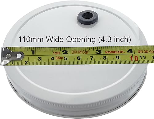 Miniatura 6 de Tarro de boca ancha de 1 galón con tapa metálica blanca con ojales de 4.331 in y esclusa de aire TwinBubble