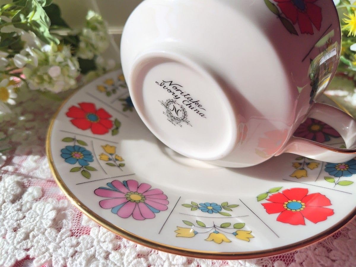 Amazon | Noritake ノリタケ アイボリーチャイナ レトロ ポップ 花模様