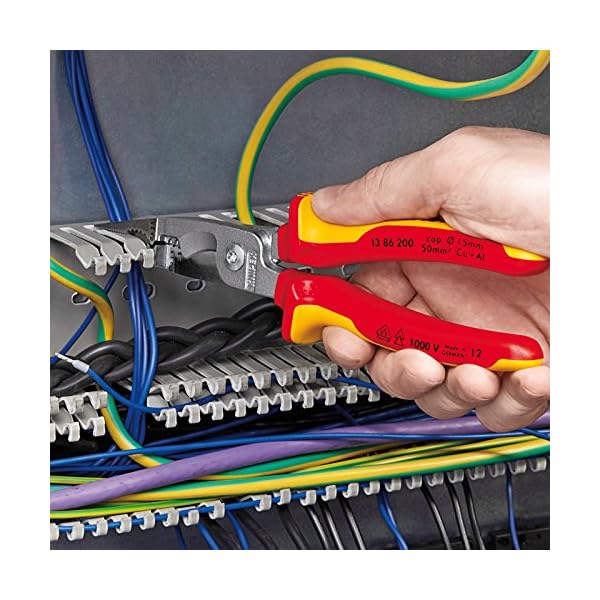 KNIPEX Elektro-Installationszange 1000V-isoliert (200 mm) 13 86 200 & 12 62 180 Automatische Abisolierzange 180 mm… – Bild 6
