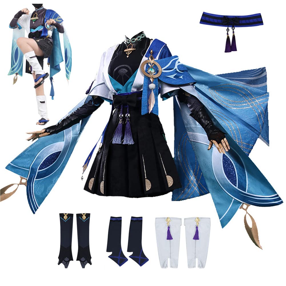 Lioskey Kunikuzushi Cosplay Costume Scaramouche Wanderer Uniform Suit Outfits Halloween Carnival Suit for Women Men 02 M