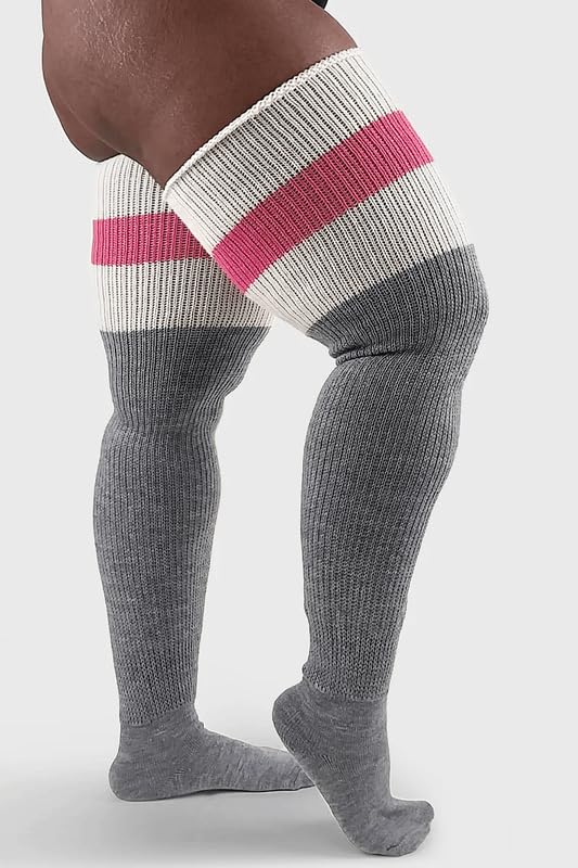 Image of Thunda Thighs Plus Size Thigh High Socks, Over the Knee High Boot Stockings Leg Warmers, Extra Long & Thick Socks
