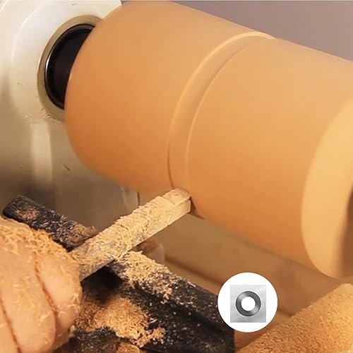 Miniatura 4 de Juego de 10 piezas de cortadores de carburo de tungsteno para herramientas de torneado de torno de madera (0.551 x 0.551 x 0.079 in) para