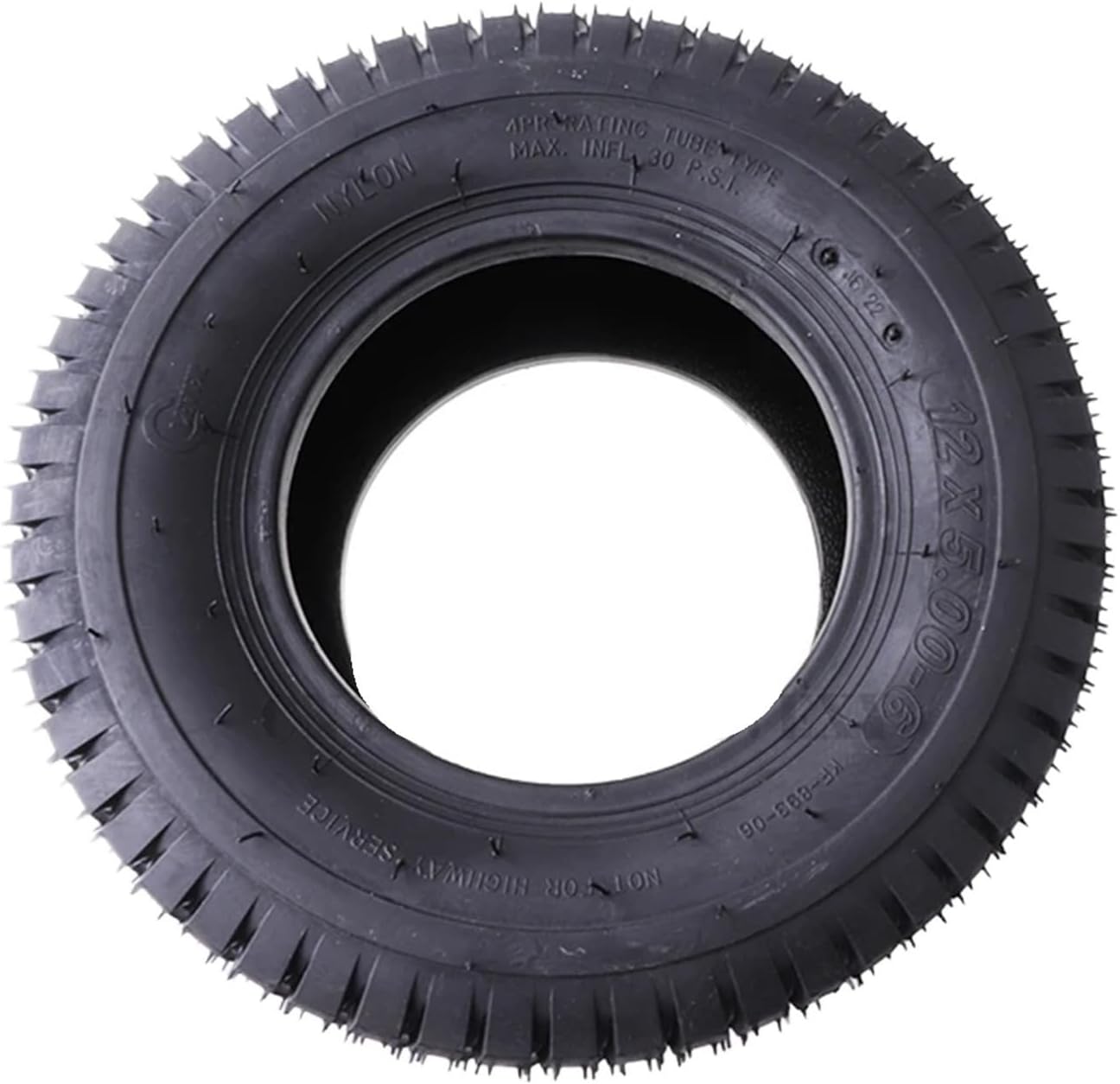 12x5.00-6 6 Inch Tubeless Lawn Tire, Replacement Rubber Tyre for Mini Motorcycle, Scooter and Small ATV