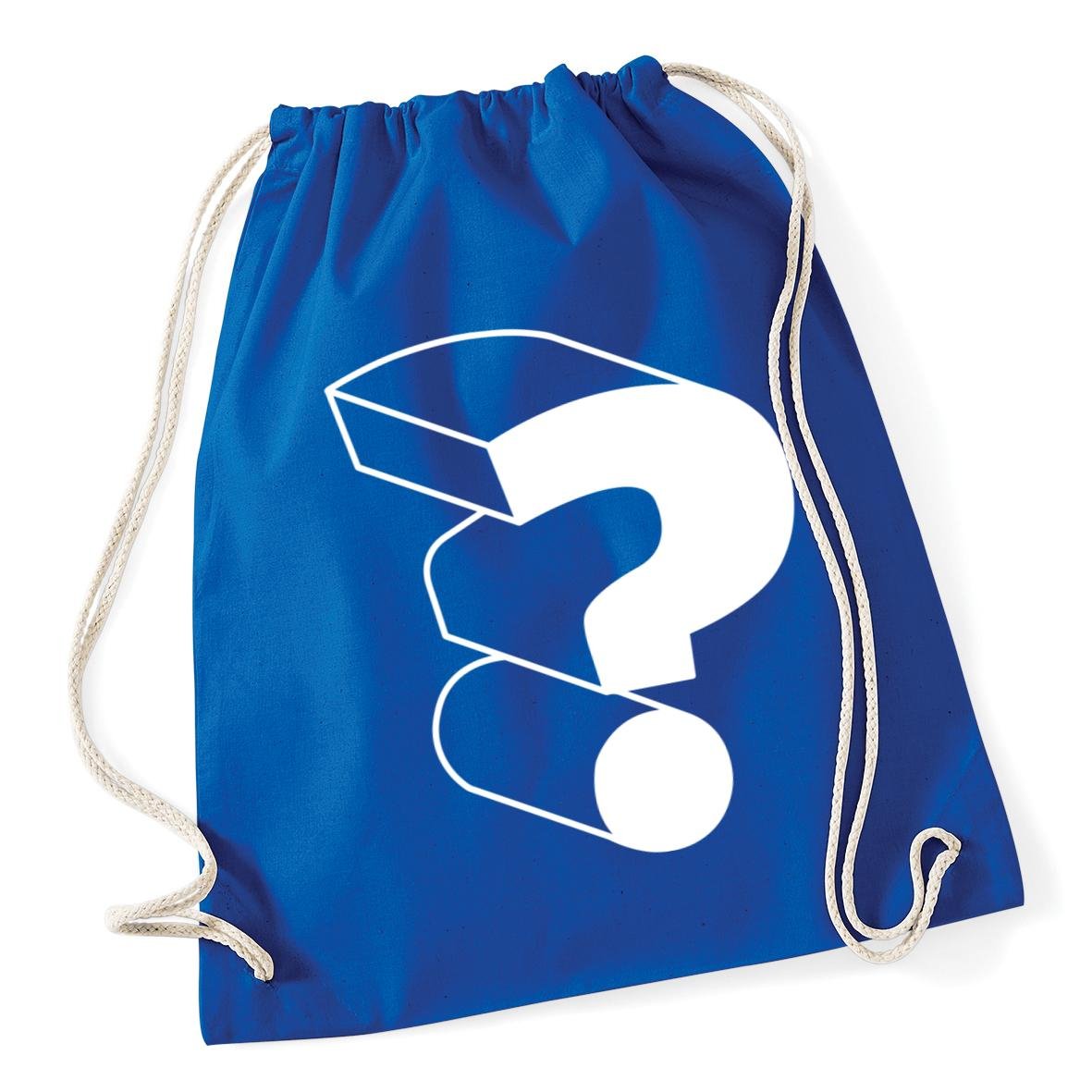 Hippowarehouse Question Mark (Outline) Drawstring Cotton School Gym Kid Bag Sack 37cm x 46cm, 12 litres