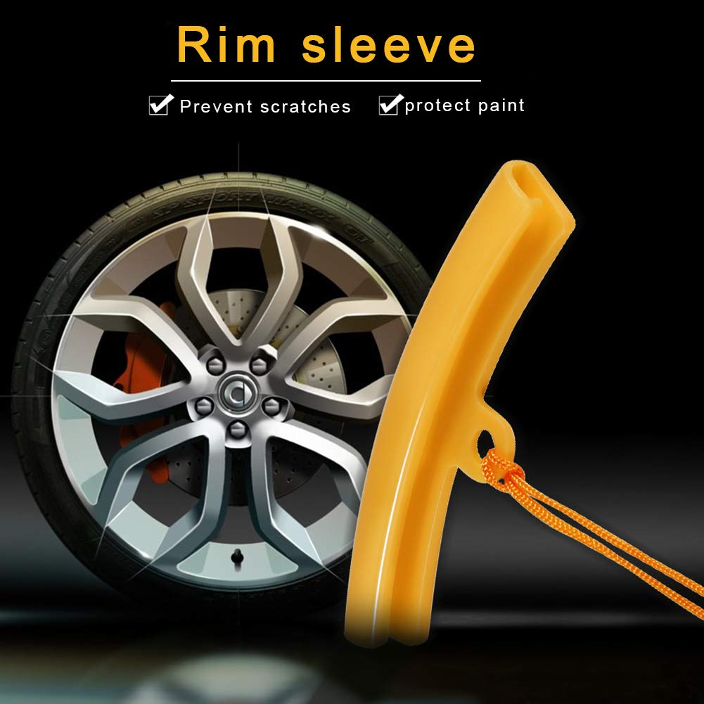 Voor Trekremove Edge Protector 15 cm Bandenwisselwiel Wheel Protector Gereedschap Geschikt voor Motorfiets Auto Fiets (5 stuks) (Oranje