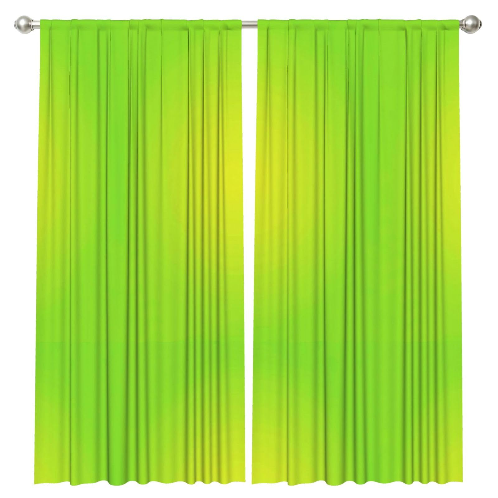 InOmak Lime Green, 2 Panels Window Curtains 52 x 84 Inch Blackout Curtains for Living Room Bedroom
