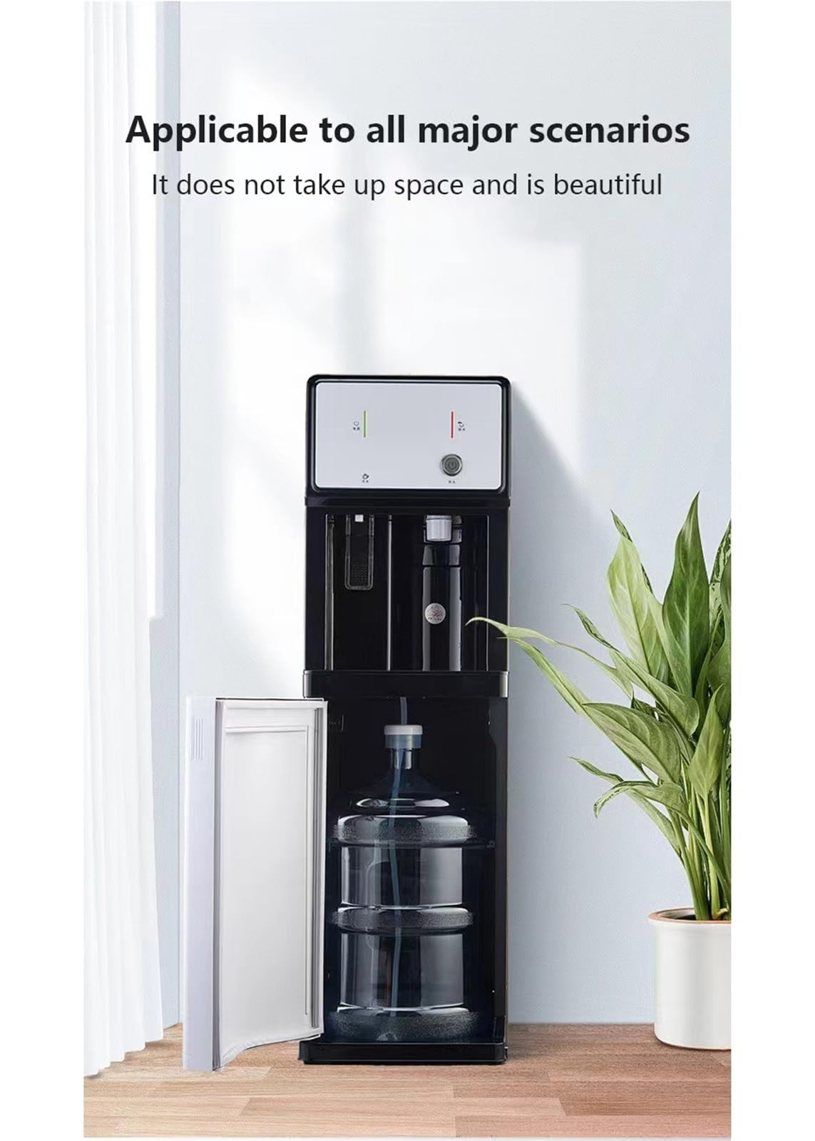 Wasserdispenser Standbrunnen, Wasserspender for Kalt-, Warm- und lauwarmes Wasser, Wasserstandsanzeige, geeignet for Zuhause, Büro und Gewerbe | Leiser Wasserspender