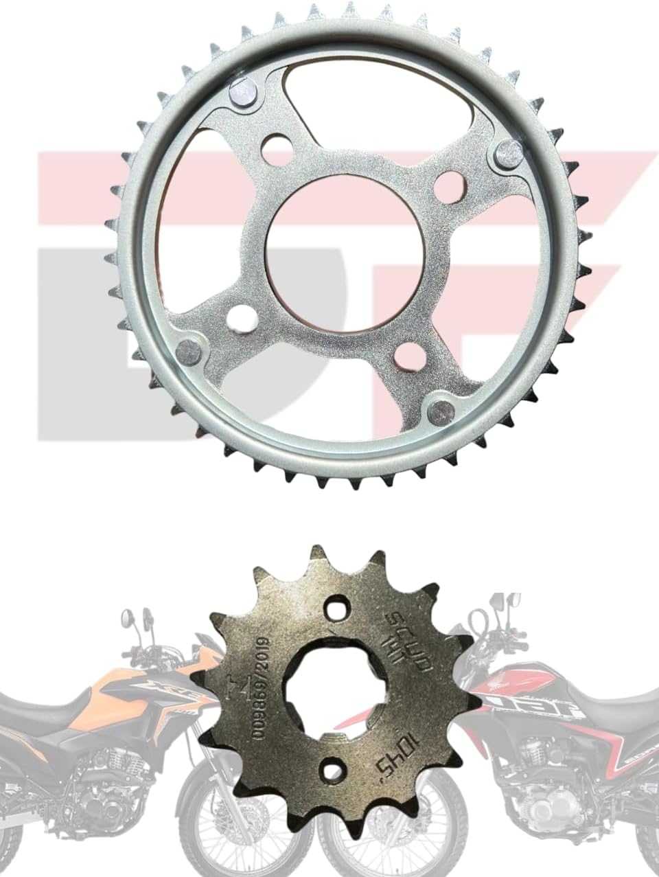 Vista frontal em estúdio com fundo branco e silhuetas desbotadas de motocicletas; produto em contexto promocional. Vista frontal em estúdio com fundo branco e silhuetas desbotadas de motocicletas; produto em contexto promocional.