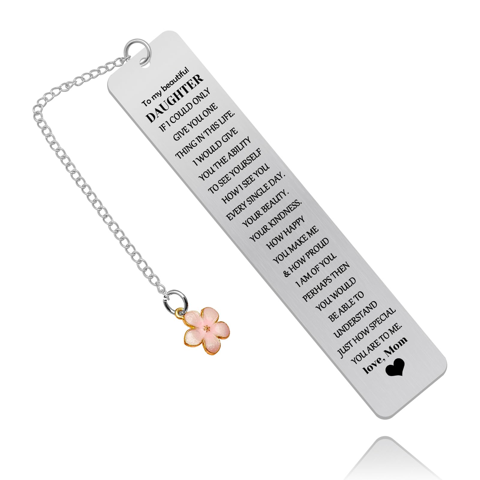 Daughter Gifts from Mom Inspirational Bookmark Mothers Day Christmas Wedding Birthday Gifts for Daughter Graduation Encouragement Present Her Teens