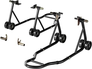 SPECSTAR Heavy Duty Universal Motorcycle Paddock Stands - 882 lbs Front Rear Wheel Lift Combo, Adjustable U+L Spools for Honda Yamaha Suzuki Kawasaki BMW
