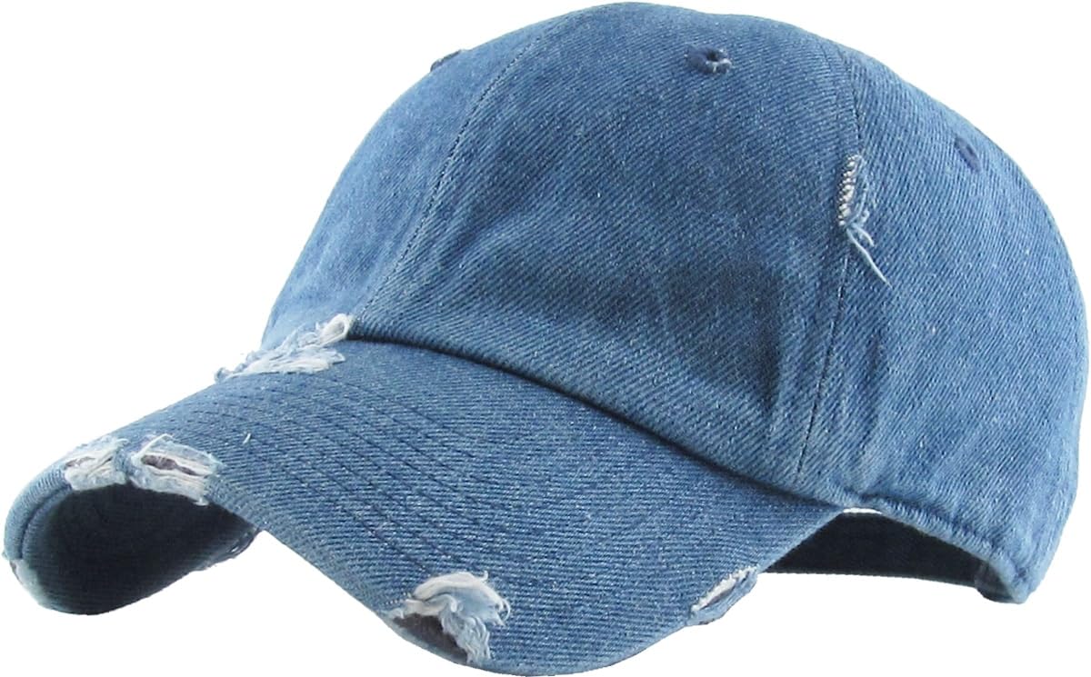 KBETHOS Vintage Washed Distressed Cotton Dad Hat Baseball Cap Adjustable Polo Trucker Unisex Style Headwear