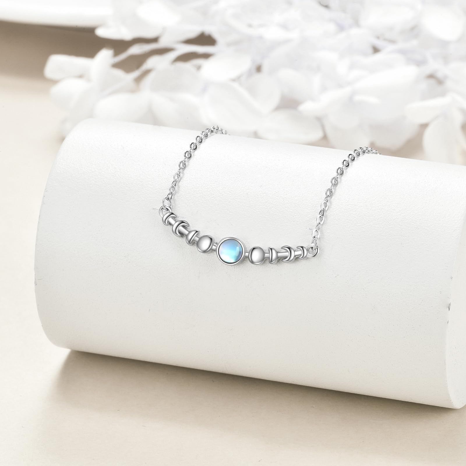 YFN Fase lunare cavigliera in pietra di luna per le donne Argento Sterling cavigliera luna gioielli irlandesi regali per la ragazza madre