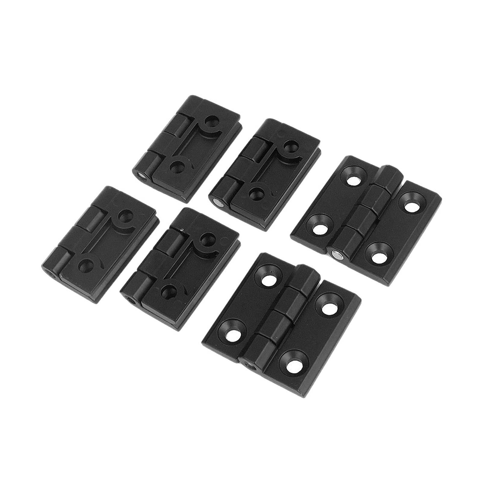 Zawiasy ukryte z cichym domykiem, zawiasy do drzwi szafek z cichym domykiem, 6 x czarny aluminiowy zawias do drzwi szafek meblowych 50 mm x 50 mm