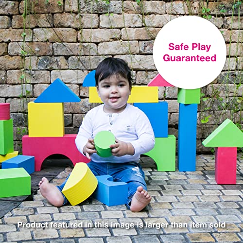 Image of Edushape Color Soft Baby Blocks for Toddlers 1-3, 30 Pieces Regular Size Re-usable Bag - Edu-Blocks Soft Blocks Foam Blocks - Stacking Blocks Building Blocks for Daycares and Preschools