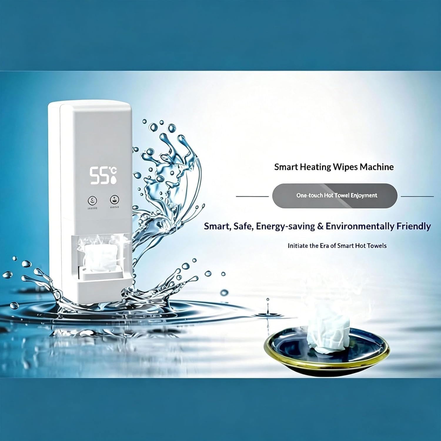 Scaldasalviette, scaldasalviette da 600 W con 20 asciugamani compressi, temperatura costante 55 °C, serbatoio da 500 ml per spa, viso, bagno, uso domestico