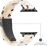 Vista 45 de Lightweight Resin Band For Apple Watch Series 11 10 SE 9 8 7 6 5 4 3 2 1 Ultra 3 2, Fashion Adjustable Replacement Strap for iWatch Bands 38mm 40mm