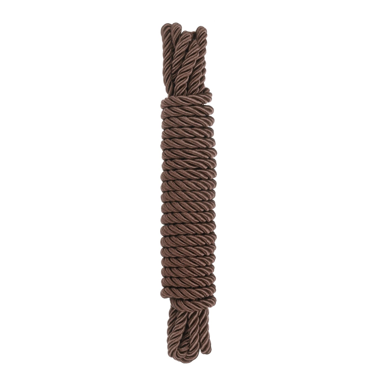 Rebower Twisted Trim Cord Rope, 8mm/ 5.5 Yards Nylon Trim Cord Rope Thread String Rope Cord Braid Trim [for Sewing Home Decor Crafts] - 0.3 Inch/Coffee Color