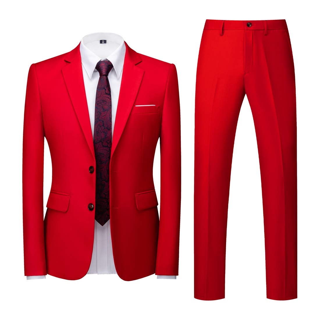 MOGUMens Slim Fit Suit 2 Piece Tuxedo for Prom Business Wedding Dance (Suit Jacket + Pants)