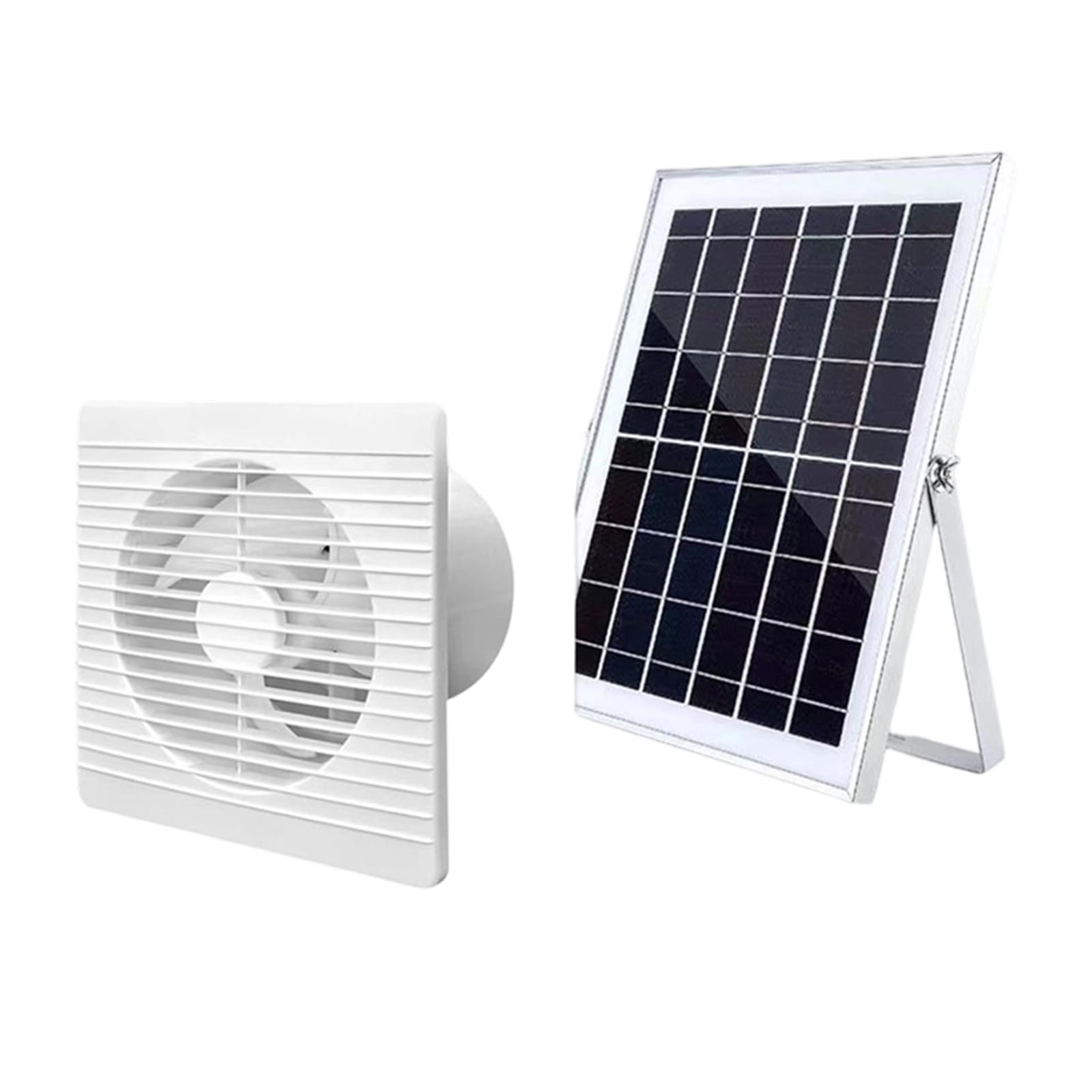 Jazuaiao 12V 6 / 8inch Solar Panel Powered Fan Waterproof Air Extractor Solar Power Controller Ventilation Fan for Dog Kennel Chicken Greenhouse