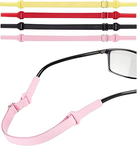 lvvfit Adjustable Glasses Strap, No Tail Adjustable Eyewear Retainer Glasses Straps, Sunglasses Straps for Men,Women,kids (4pcs Multiple colors)