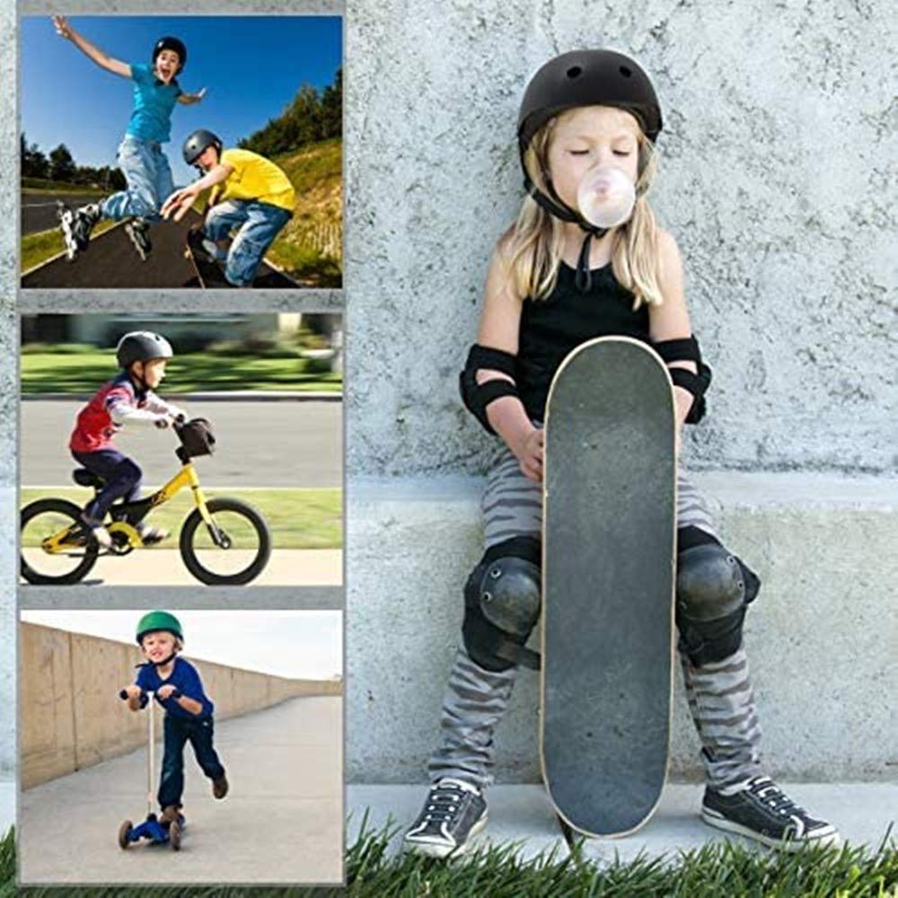 Sets de Protection Roller Enfant Adulte Genouillères Coudière Protège-Poignet Réglable Kit de Sport Protections pour Vélo Roller Patinage BMX Skateboard Trottinette 6 Pcs Sport Équipement