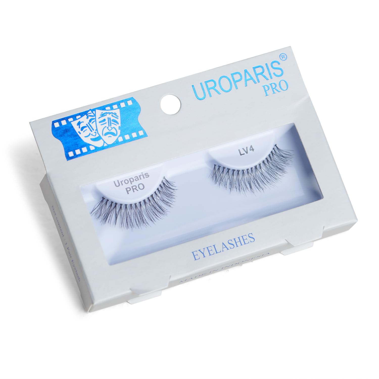 Uroparis PRO LV4 Eyelashes for Women — 3D Look Eye Lashes | Handmade, Light Voluminous False Lashes with Premium Virgin Hair | Invisible Band | For Glam Look & Enhance Beauty (Black) - 1 Pair