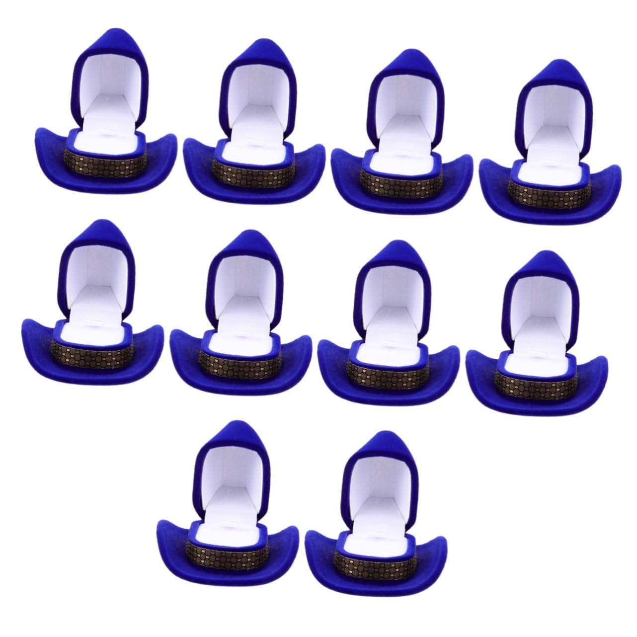 SHERCHPRY 10pezzi Scatole Per Gioielli Forma Di Cappello Da Portagioie Decorativi Per Anelli Collane Ed Orecchini Stile Western Piumato