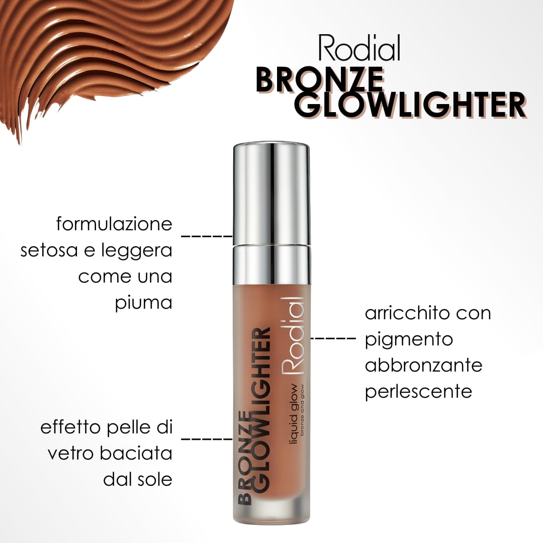 Rodial Bronze Glowlighter 6.1 ml - Bronzer in Crema per una Luminosità Istantanea della Pelle, Bronzer Liquido Idratante con Vit E e Vit B per Contorni e per l'intero Colorito, Pigmenti Bronzanti