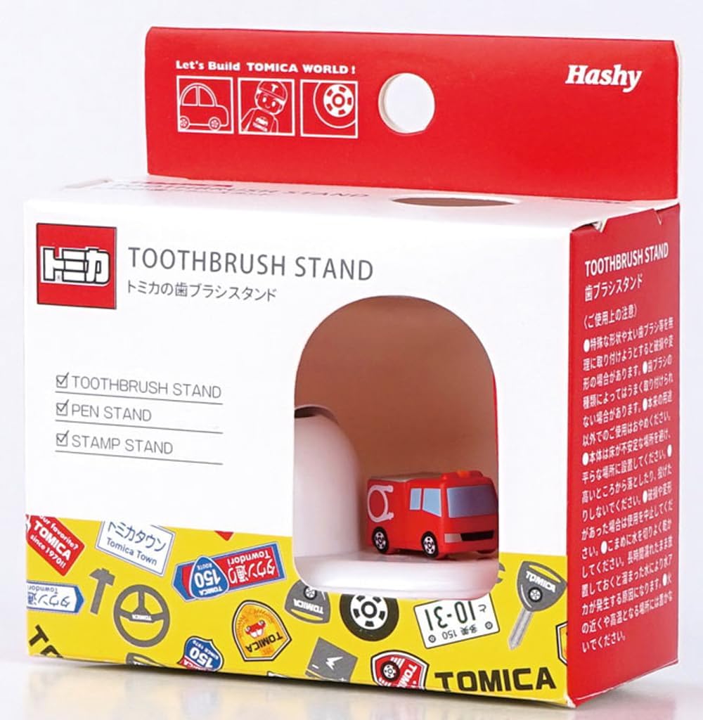 Hashy Top-in Hashy Toothbrush Stand Fire Truck Tomica TC-3554