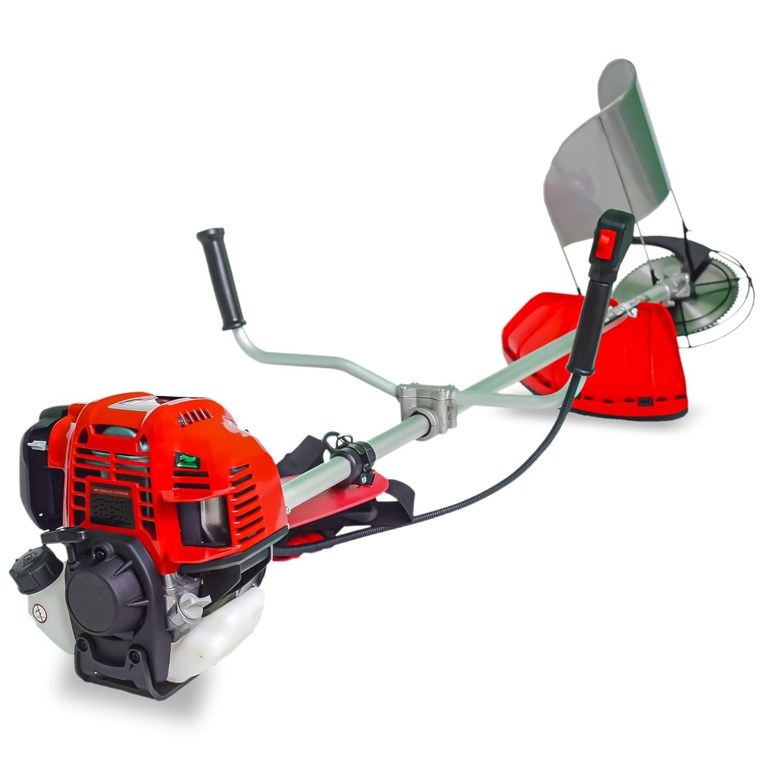 Petrol 52 CC Grass Cutter Machine 2 Stroke | Heavy Duty 2 Stroke 52cc Model | Comes with Heavy Duty 80 Teeth, 3 Teeth Blades and Tap & Go | Very Usefull for Paddy Cutting, etc
