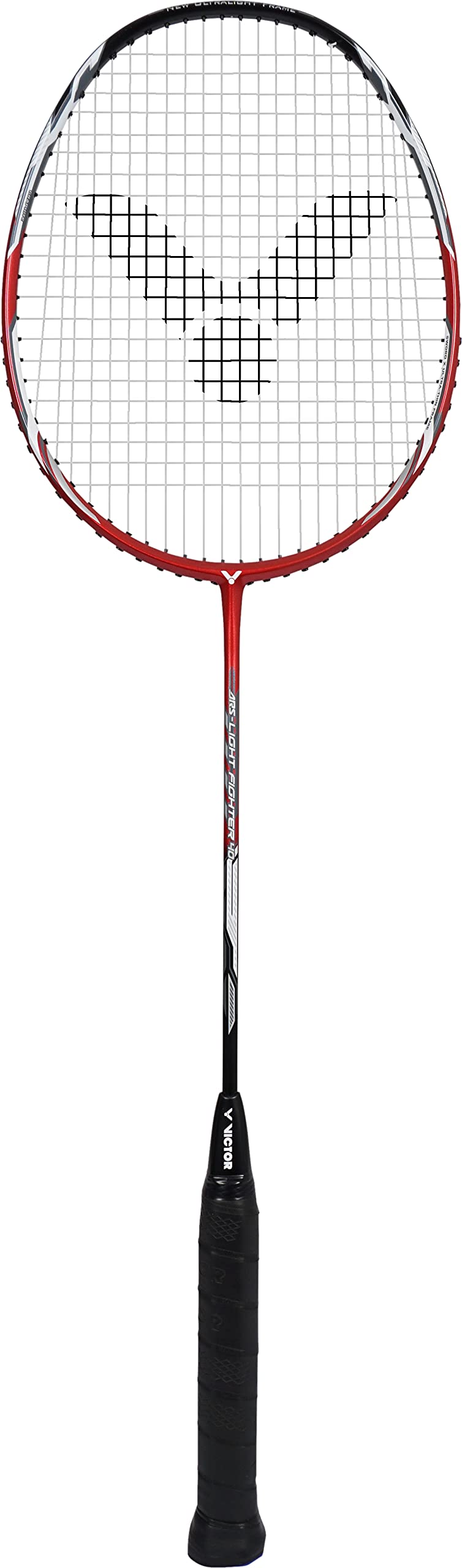VICTOR Auraspeed Light Fighter 40 D - Ultra Light Head Balanced High-Modulus Graphite Badminton Racket - Red
