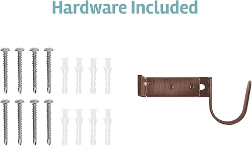Miniatura 7 de Maytex Barra de cortina de ventana fácil de instalar no necesita medición 18 a 48 pulgadas con remates de bola decorativos bronce aceitado