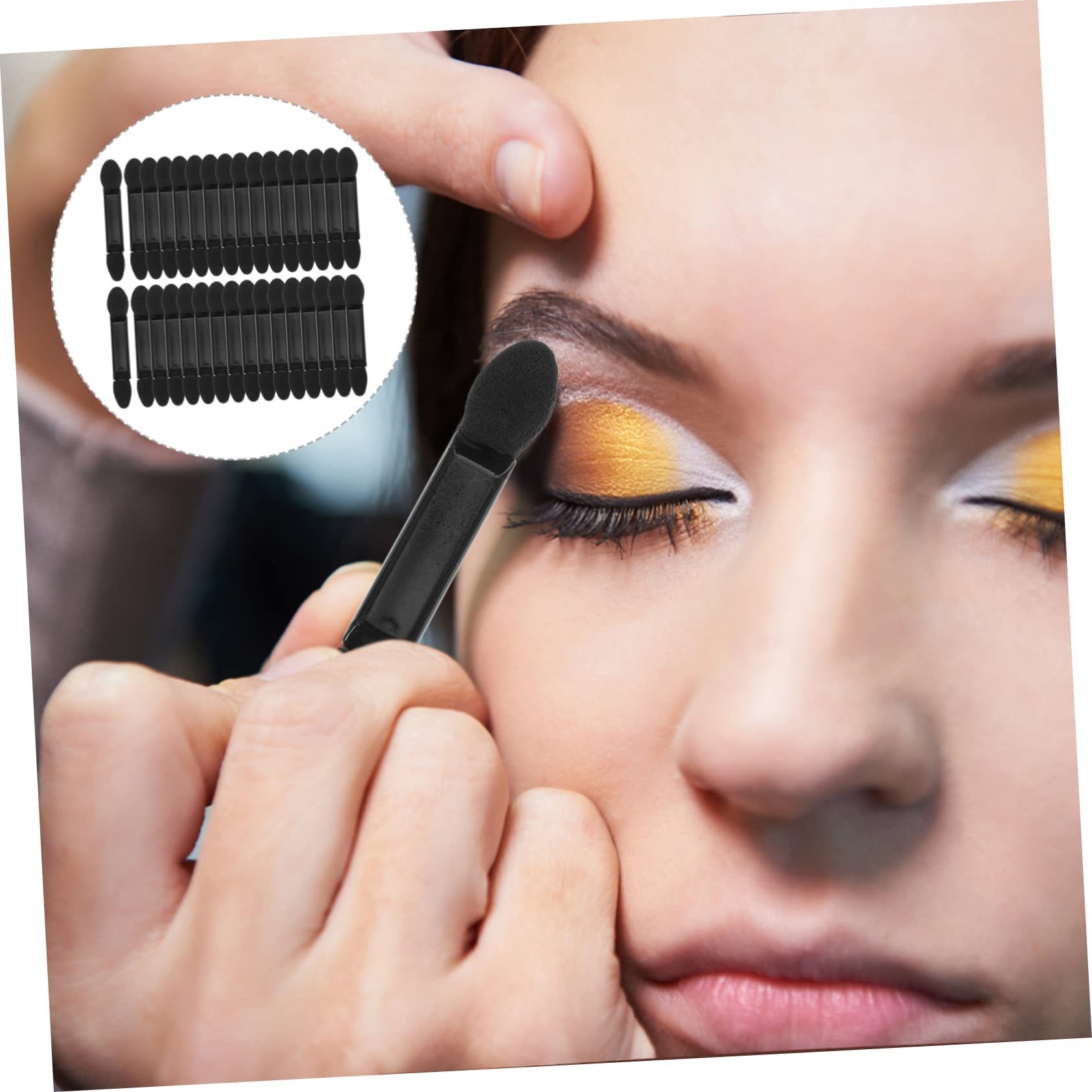 minkissy 100pcs Double-sided Eyeshadow Makeup Brush Set Sponge Brush for Travel Daily Use